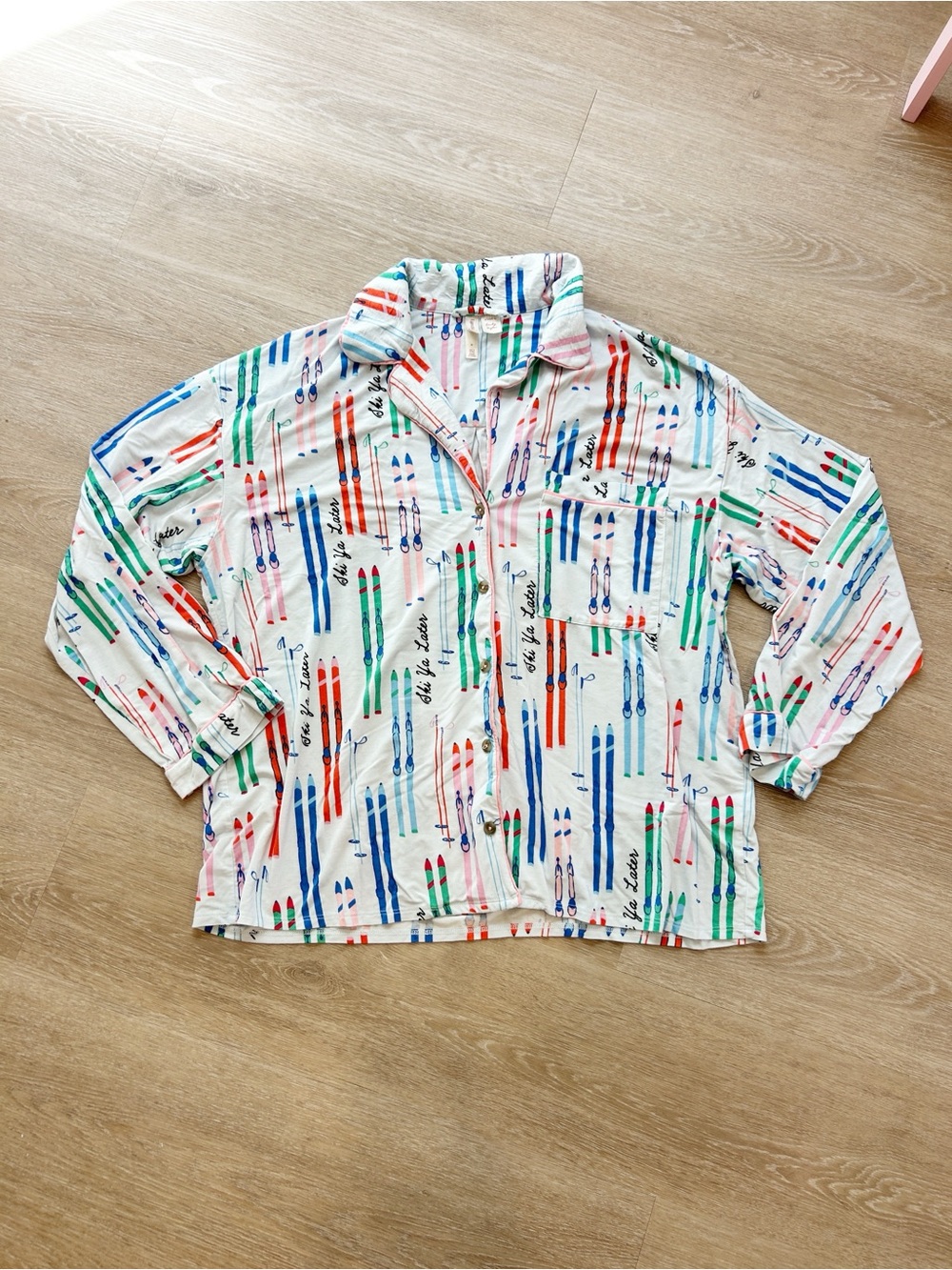 Anthropologie Lyre Bird Cozy Ski Pajama Top size Medium